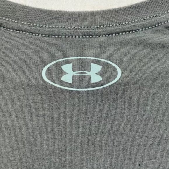 Under Armour UA Mountain Peaks T-Shirt Mens Medium Grey Cotton Blend Loose Fit - Picture 7 of 12